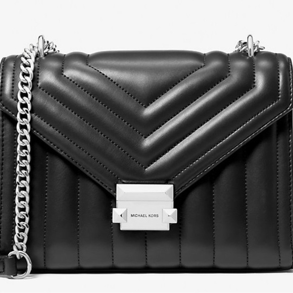 Michael Kors Handbags - Michael Kors Black Chevron Shoulder Bag